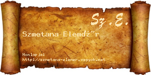 Szmetana Elemér névjegykártya